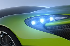 green sportcar closeup